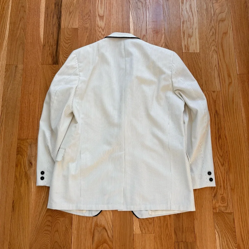 After Six Nite Magic Vintage 40s Pinstripe White Dinner Jacket Tux Sportcoat 43R
